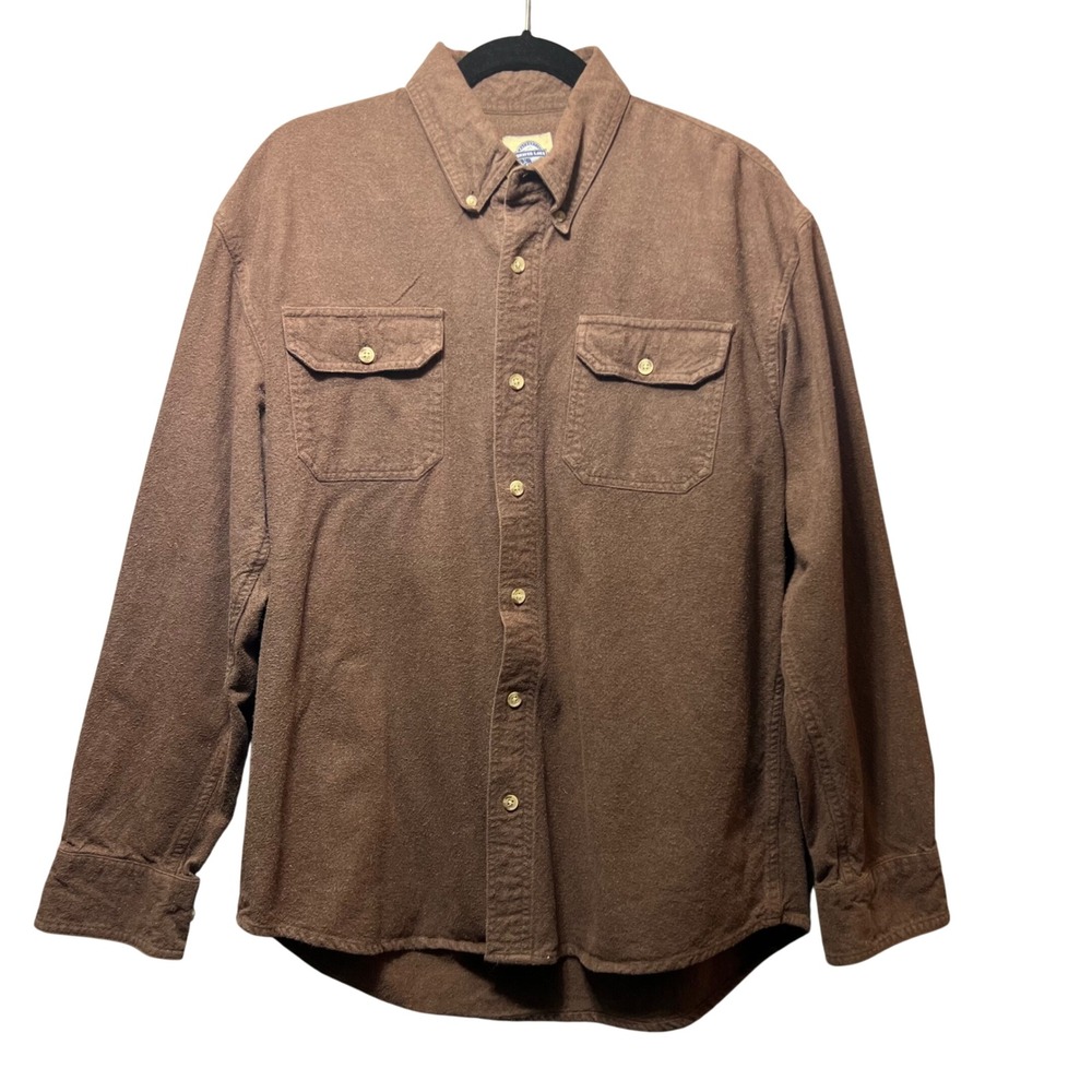 Shaver‎ Lake Brown Cotton Flannel Heavyweight Long Sleeve Button Up Shirt M